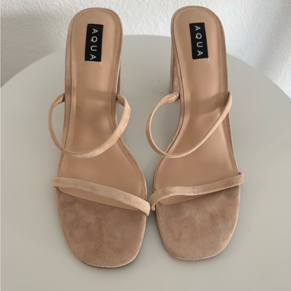 Aqua Women's Beige Strappy Heels